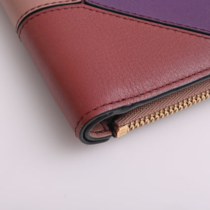 Puzzle Leather Wallet Purple