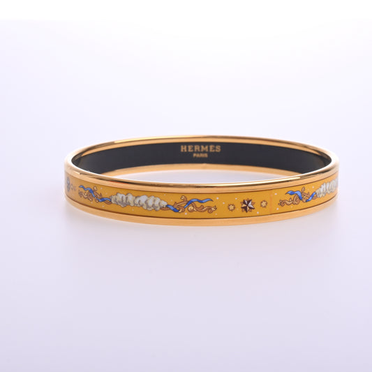 Yellow PM enamel bangle with gold hardware