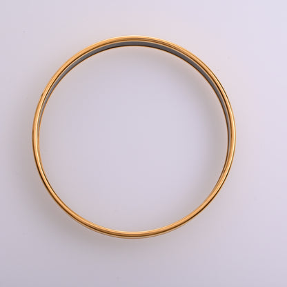 Yellow PM enamel bangle with gold hardware