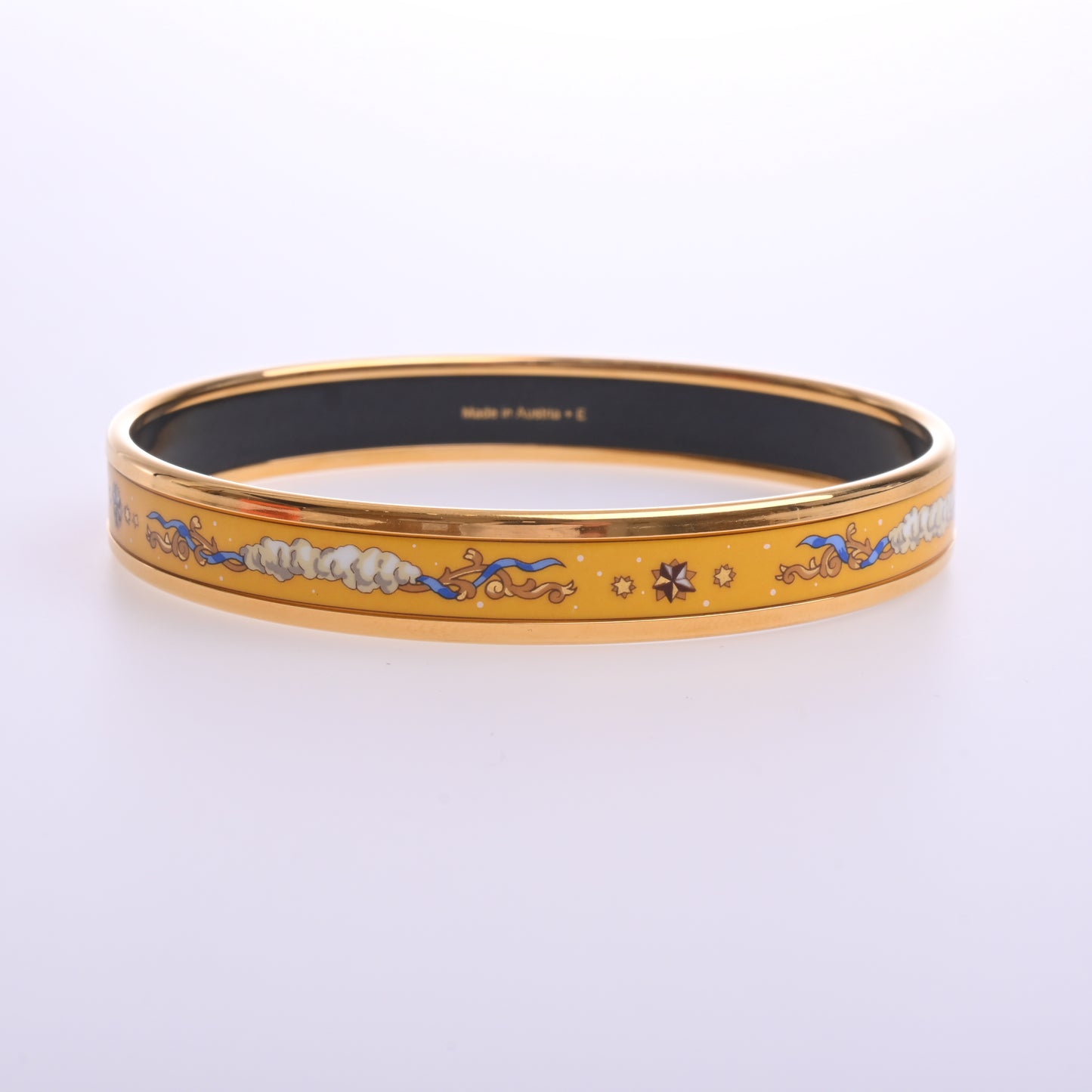 Yellow PM enamel bangle with gold hardware