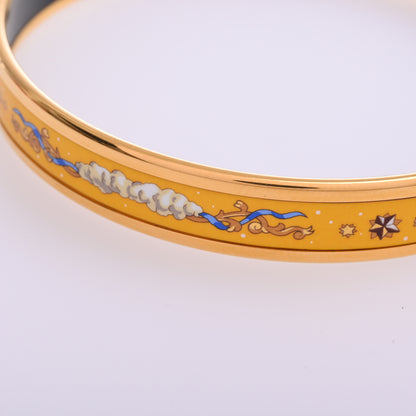 Yellow PM enamel bangle with gold hardware