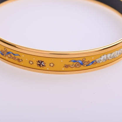 Yellow PM enamel bangle with gold hardware