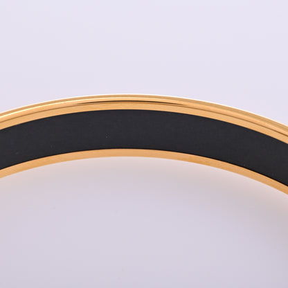 Yellow PM enamel bangle with gold hardware