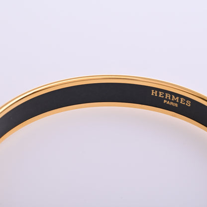 Yellow PM enamel bangle with gold hardware