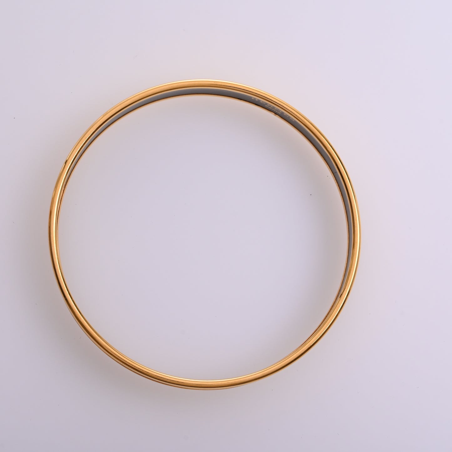 Yellow PM enamel bangle with gold hardware