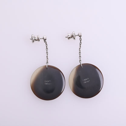 Buffalo Horn Serie Earrings, Silver Hardware