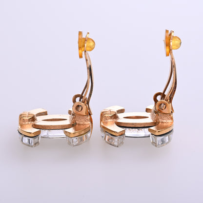 Coco Clear Earrings GP Gold