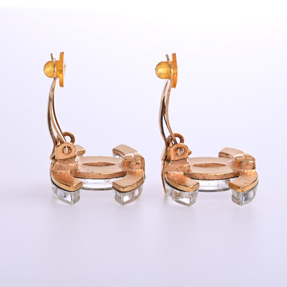 Coco Clear Earrings GP Gold