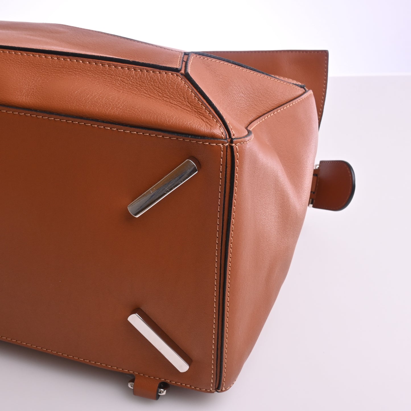 Leather Puzzle Luggage 2WAY Hand Brown