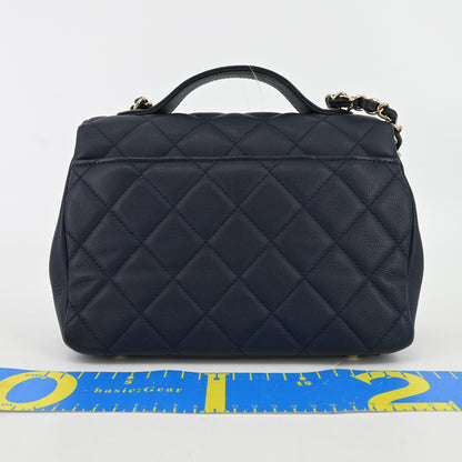 Caviar Skin Matelasse 2WAY Shoulder Bag Navy G Metal Fittings 27 Series