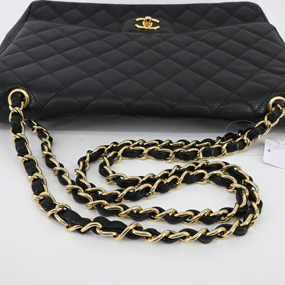 Caviar Skin Deca Matelasse S Flap Chain Shoulder Bag Black G Metal Fittings 13 Series