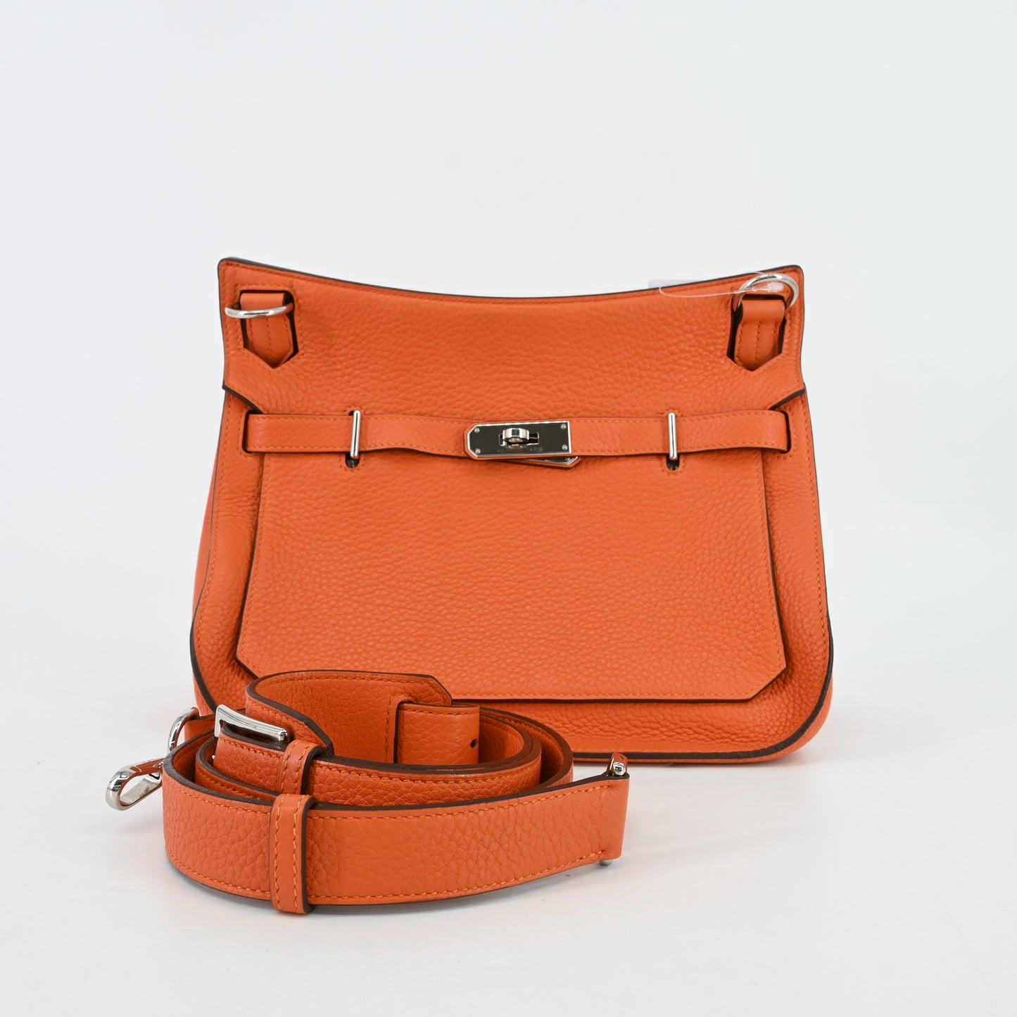 Taurillon Clemence Gypsiere 28 Orange Silver hardware T stamp