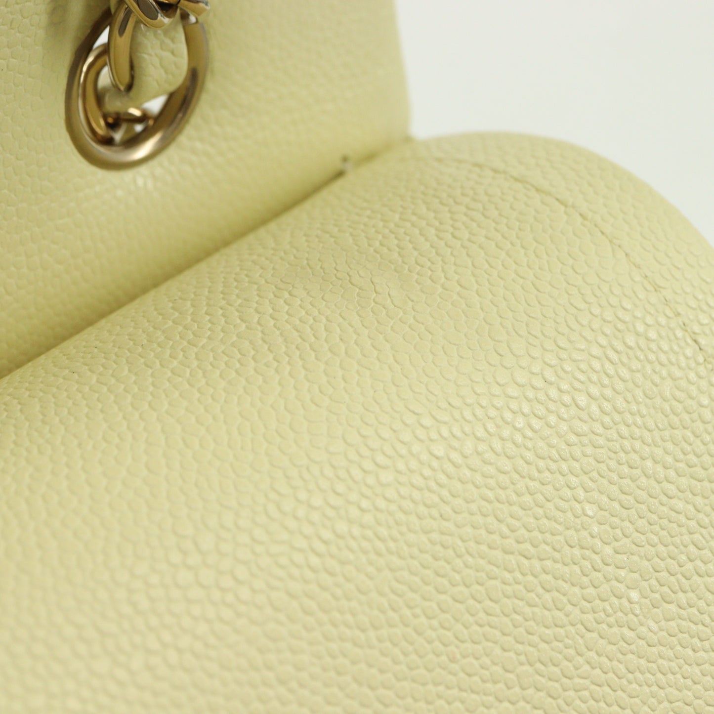 Caviar Skin Matelasse Double Flap Double Chain Shoulder Bag Yellow G Metal Fittings IC Chip