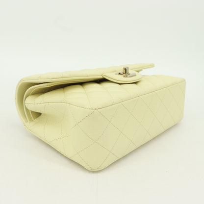 Caviar Skin Matelasse Double Flap Double Chain Shoulder Bag Yellow G Metal Fittings IC Chip