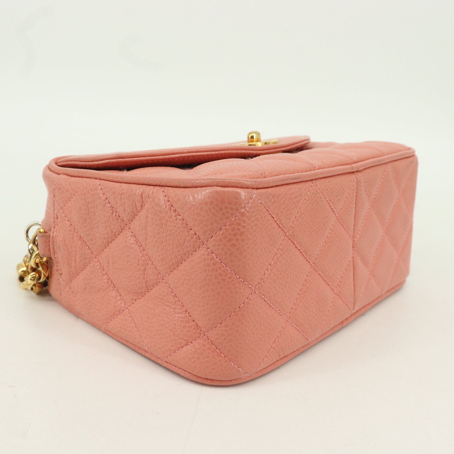 Caviar Skin Matelasse Chain Shoulder Bag G Metal Fitting Pink Series2