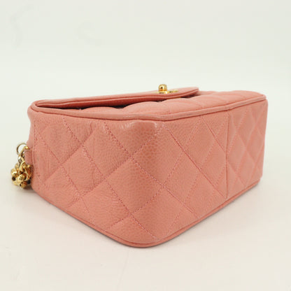 Caviar Skin Matelasse Chain Shoulder Bag G Metal Fitting Pink Series2