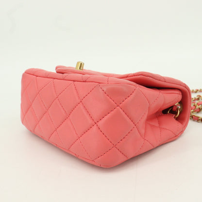 Lambskin Matelasse Chain Shoulder Bag G Metal Fitting Pink 31 Series