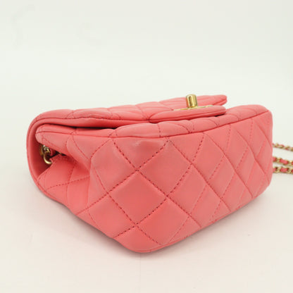 Lambskin Matelasse Chain Shoulder Bag G Metal Fitting Pink 31 Series