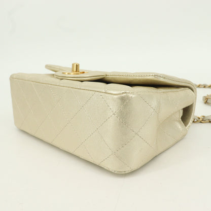 Lambskin Matelasse Chain Shoulder Bag G Metal Fitting Gold IC Chip