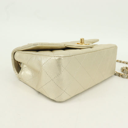 Lambskin Matelasse Chain Shoulder Bag G Metal Fitting Gold IC Chip