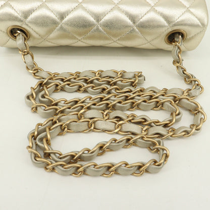 Lambskin Matelasse Chain Shoulder Bag G Metal Fitting Gold IC Chip