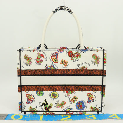 White Jacquard Book Tote