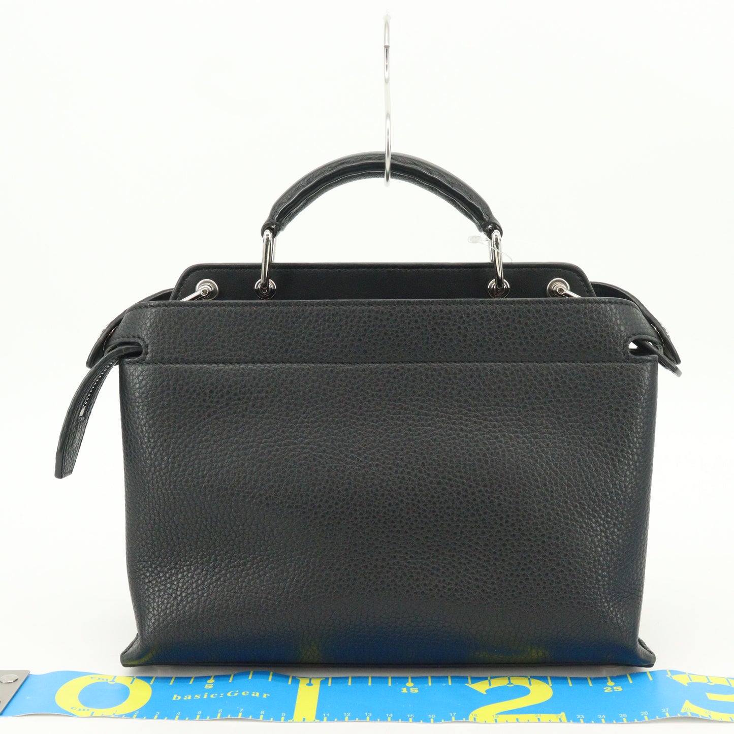 Leather Peekaboo 2WAY Handbag Black