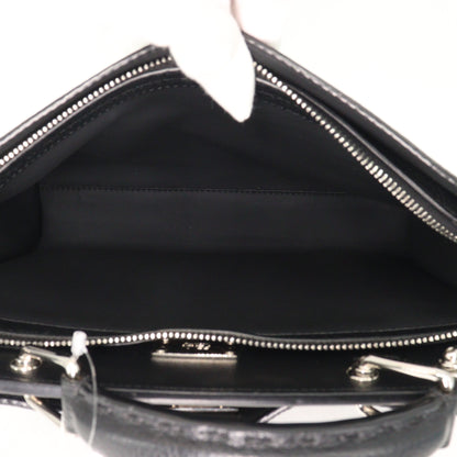 Leather Peekaboo 2WAY Handbag Black