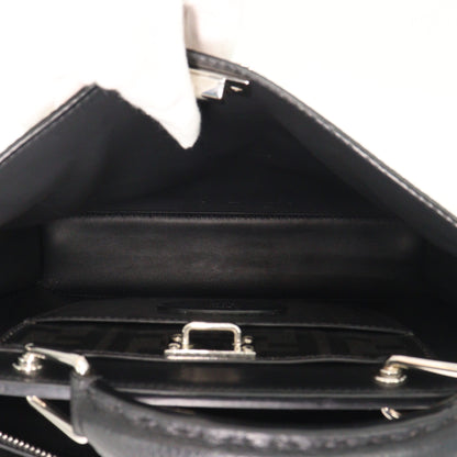 Leather Peekaboo 2WAY Handbag Black