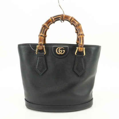 Leather Bamboo Diana Small Black