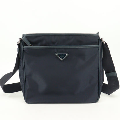 Tessuto Triangle Logo Shoulder Bag Navy