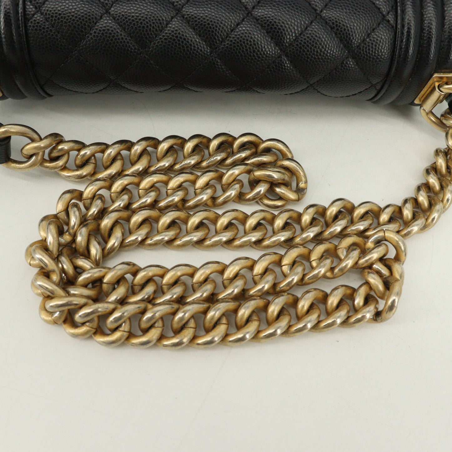 Caviar Skin Boy Chanel Chain Shoulder Bag Black G Metal Fittings 26 Series