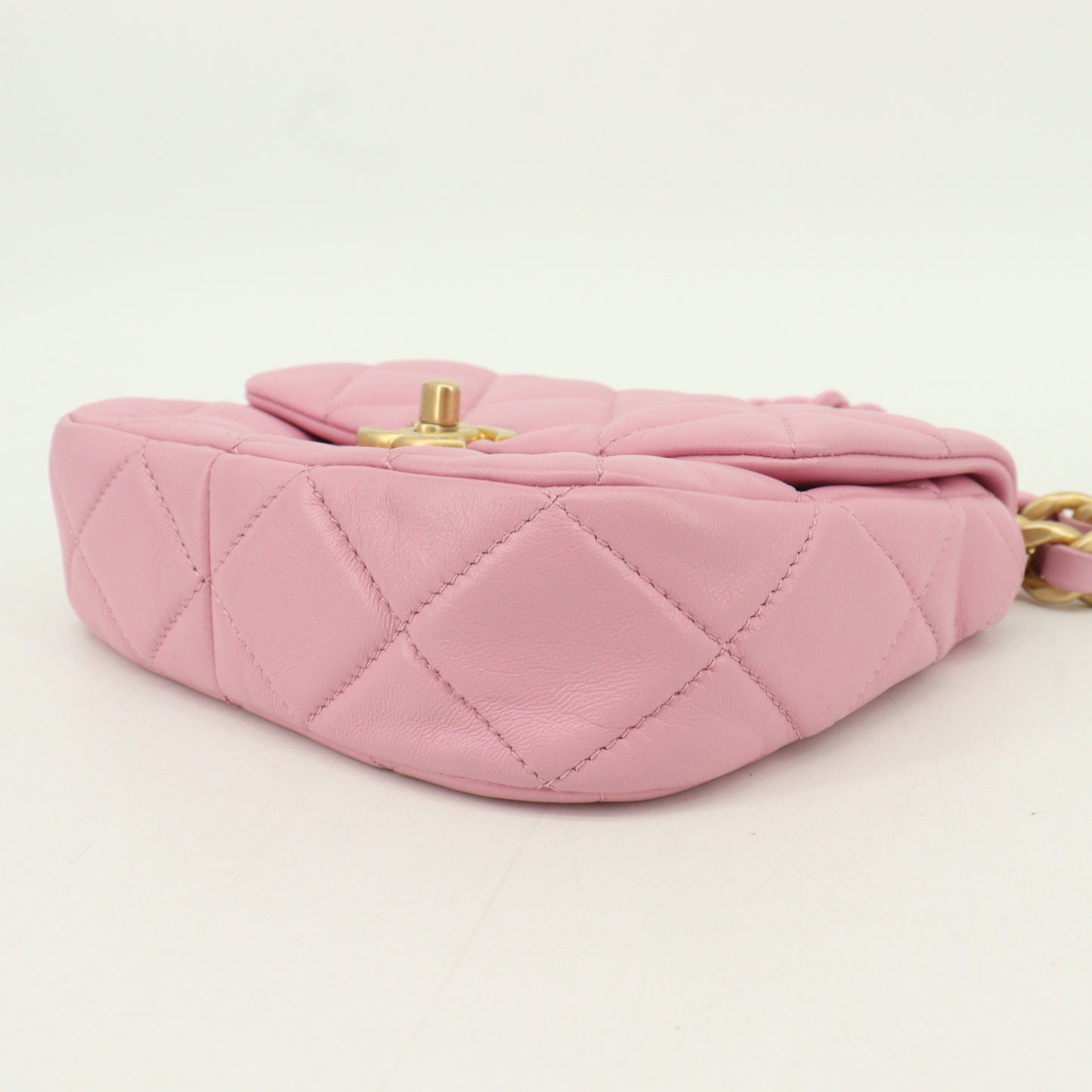 Lambskin Matelasse Chain Shoulder Bag Pink G×PK Hardware IC Chip