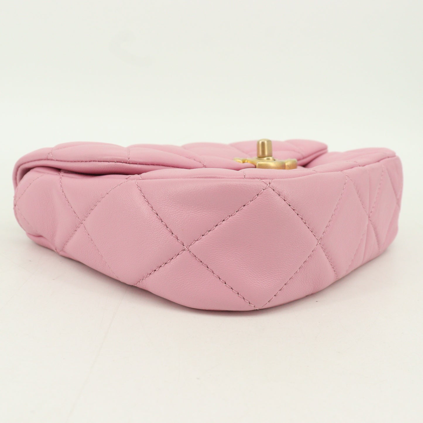 Lambskin Matelasse Chain Shoulder Bag Pink G×PK Hardware IC Chip