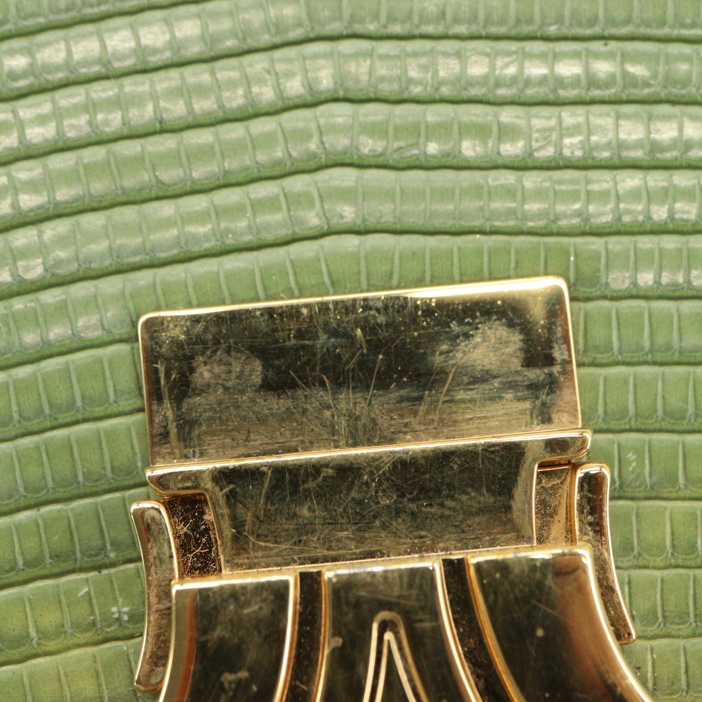 Lizard Triomphe Shoulder Bag Green