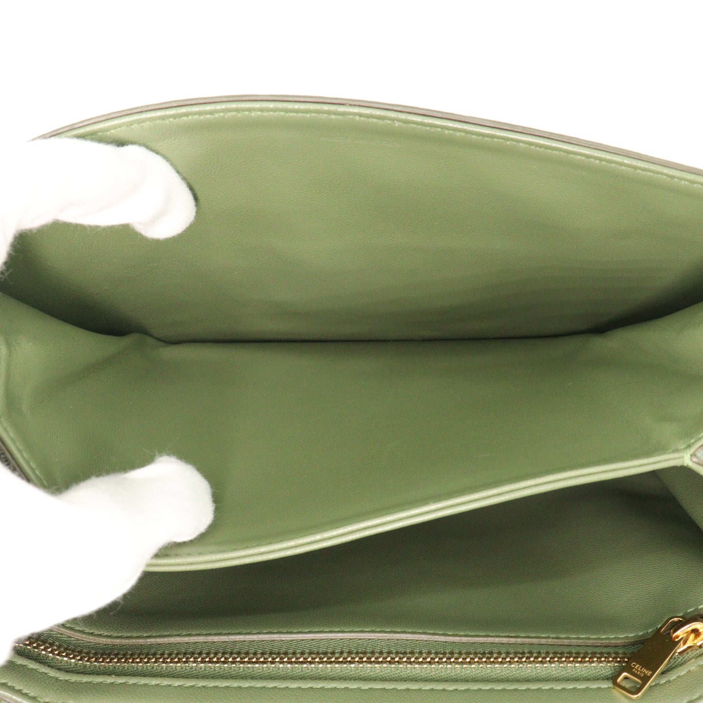 Lizard Triomphe Shoulder Bag Green