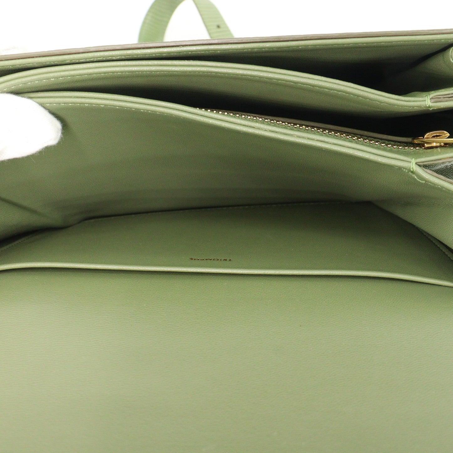 Lizard Triomphe Shoulder Bag Green