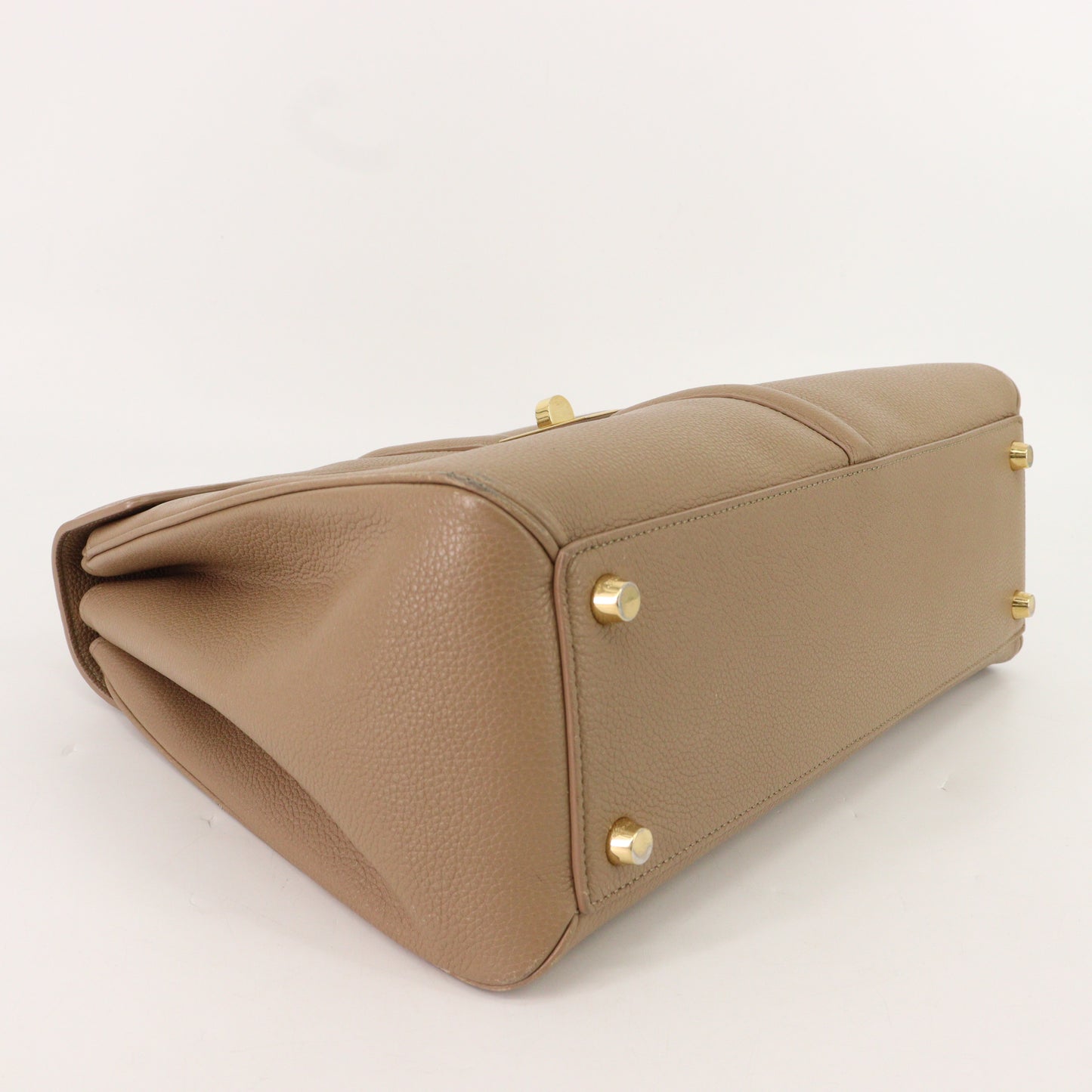 Leather 16 2WAY Handbag Beige