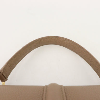 Leather 16 2WAY Handbag Beige