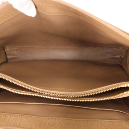 Leather 16 2WAY Handbag Beige