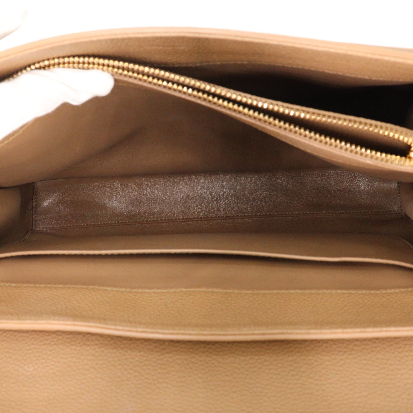 Leather 16 2WAY Handbag Beige