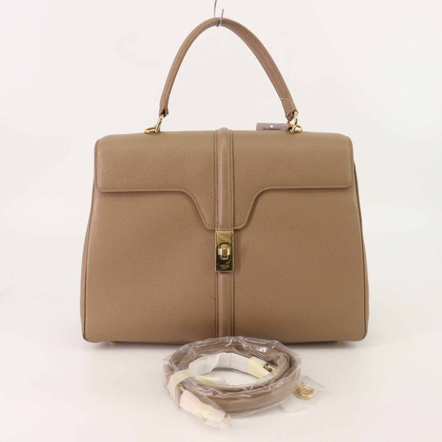 Leather 16 2WAY Handbag Beige