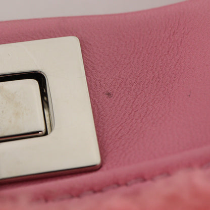 Shearling Leather Mini Peekaboo Pink