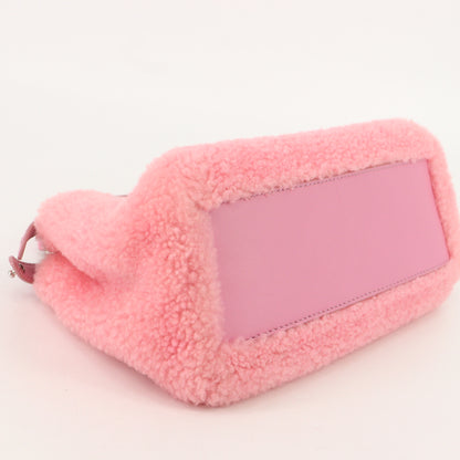 Shearling Leather Mini Peekaboo Pink