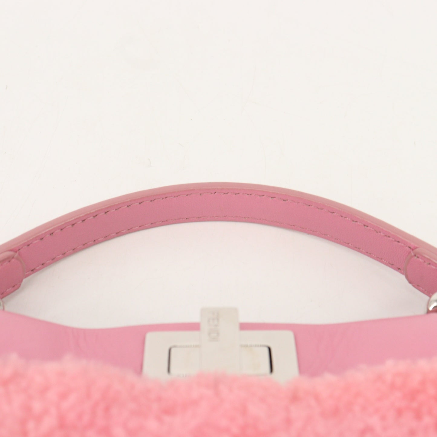 Shearling Leather Mini Peekaboo Pink