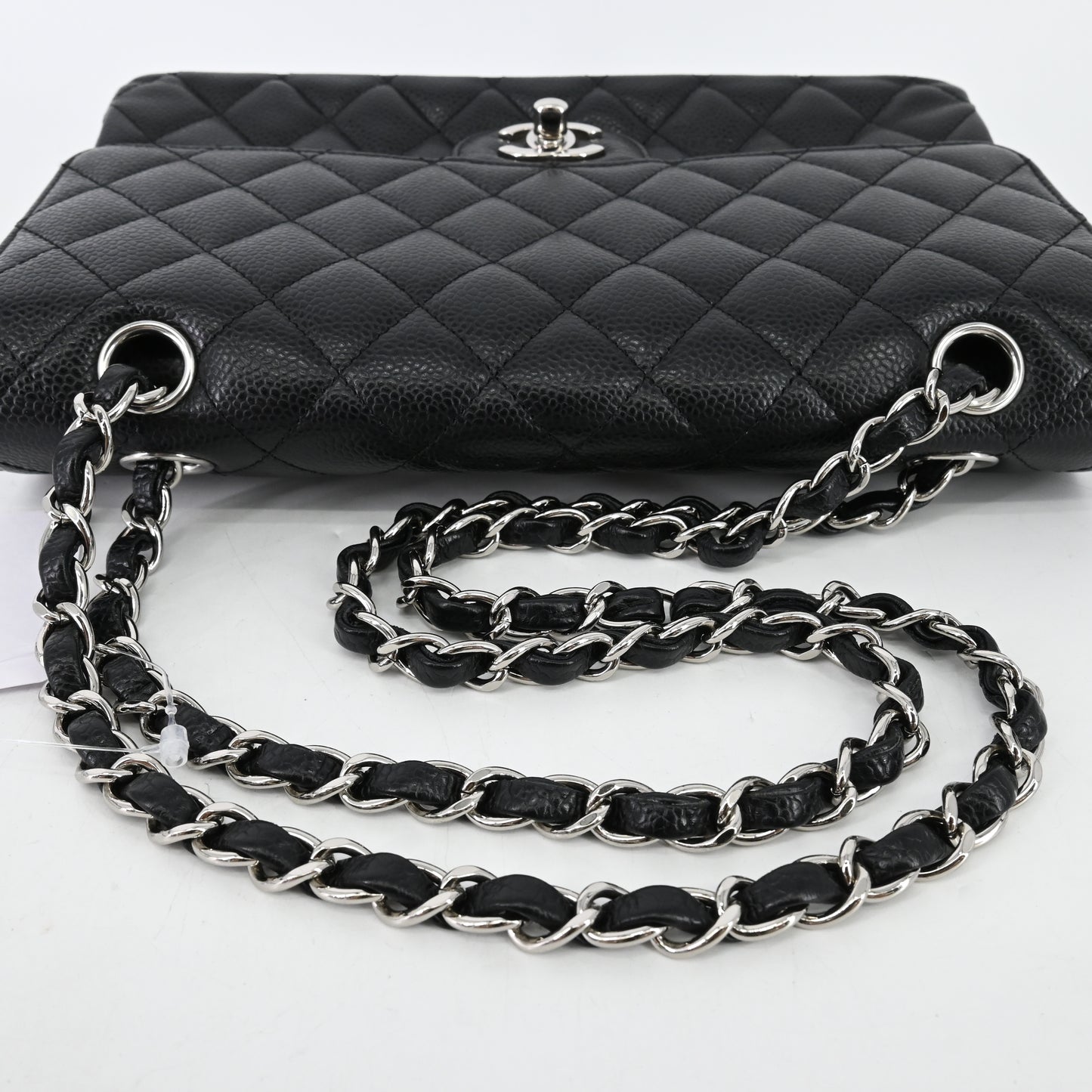 Caviar Matelasse W/W Chain Shoulder Bag Black Silver Metal Fittings 19 Series