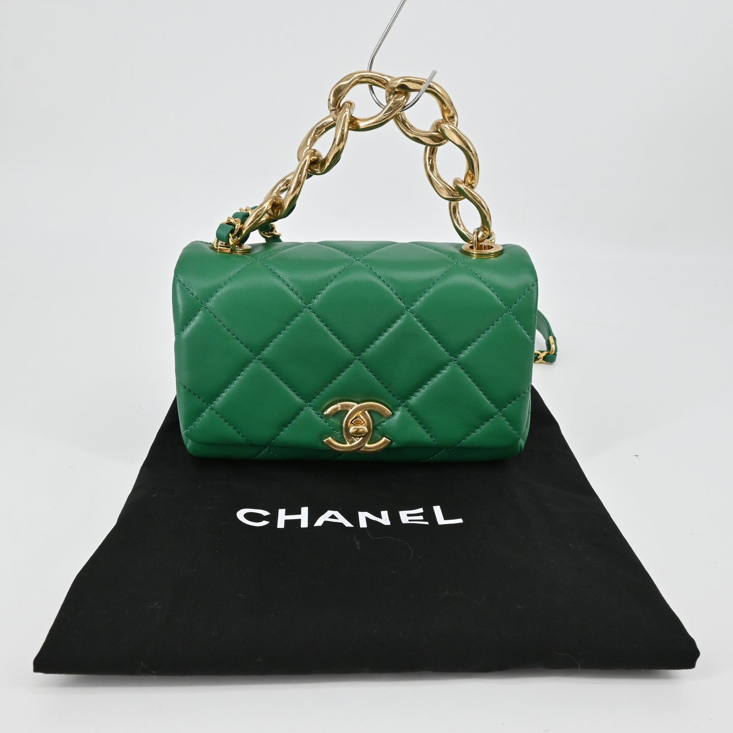 Lambskin Matelasse Chain Shoulder Bag Green G Metal Fittings IC Chip