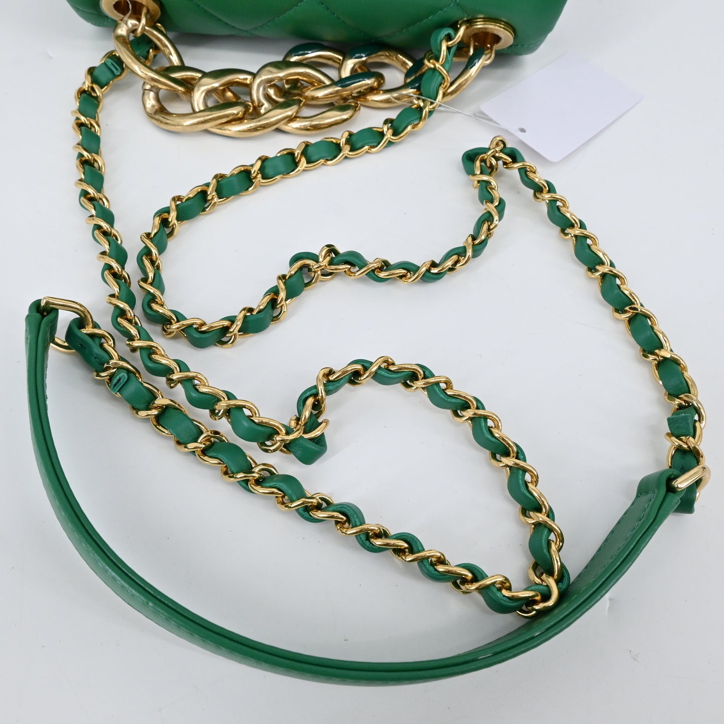 Lambskin Matelasse Chain Shoulder Bag Green G Metal Fittings IC Chip