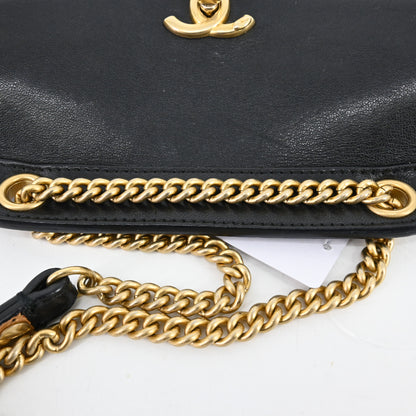 Lambskin Matelasse Chain Shoulder Bag Black G Metal Fittings 27 Series