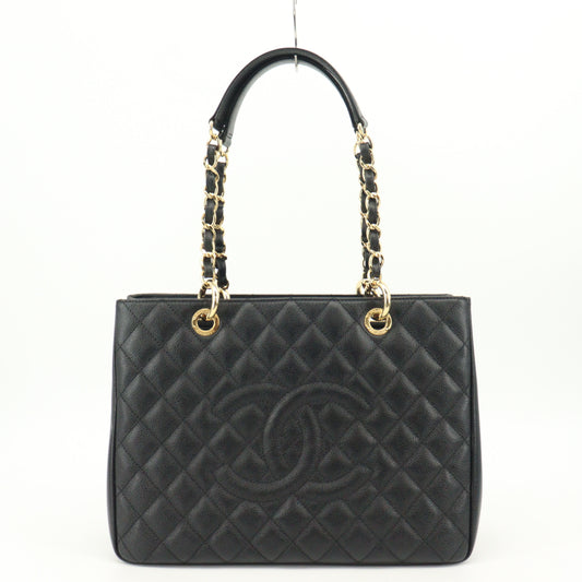 Caviar skin tote, black, G hardware, 17th series